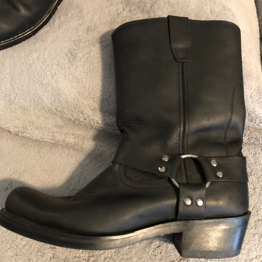 Durango square toe black leather boots